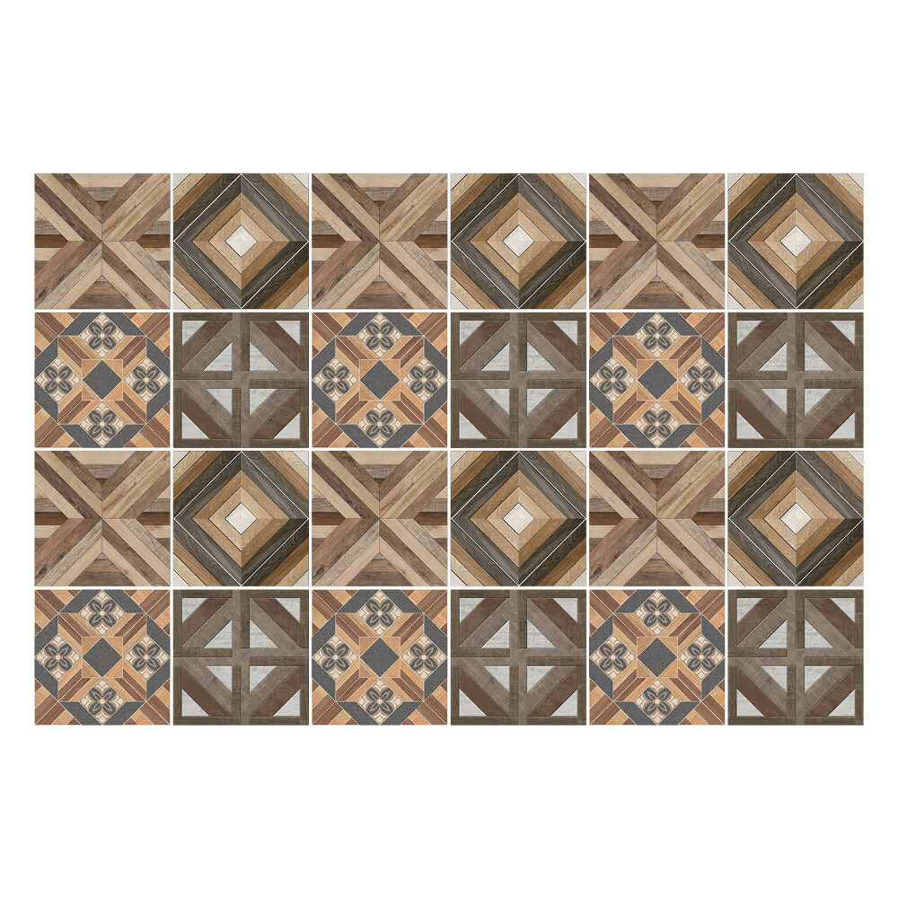 Autocolante gresie si faianta Aranjamente geometrice din lemn