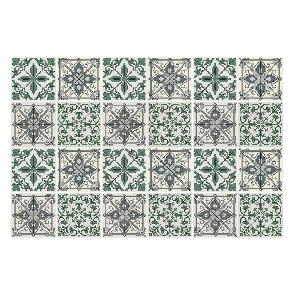 Autocolante gresie Plăci elegante cu motiv floral