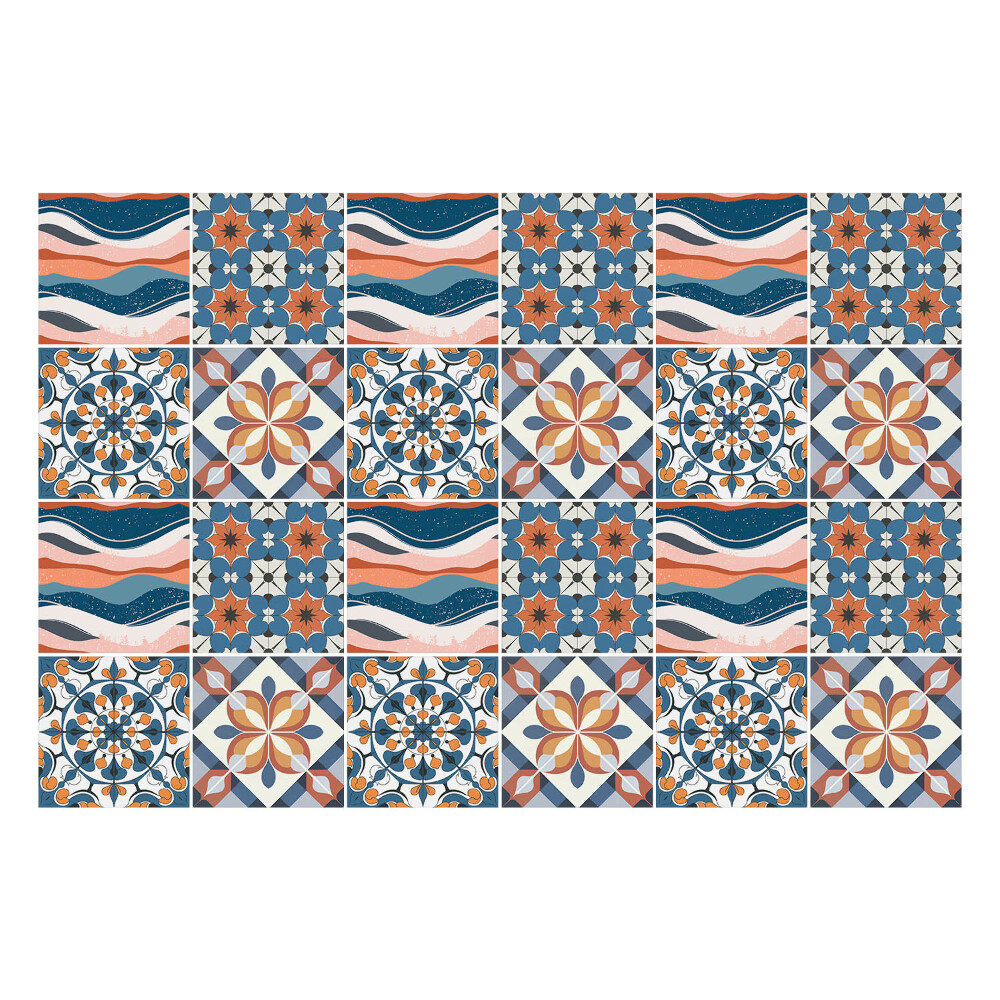 Autocolante pentru gresie Modele orientale pastelate