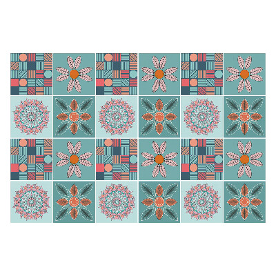 Autocolante pentru gresie Motive florale și geometrice