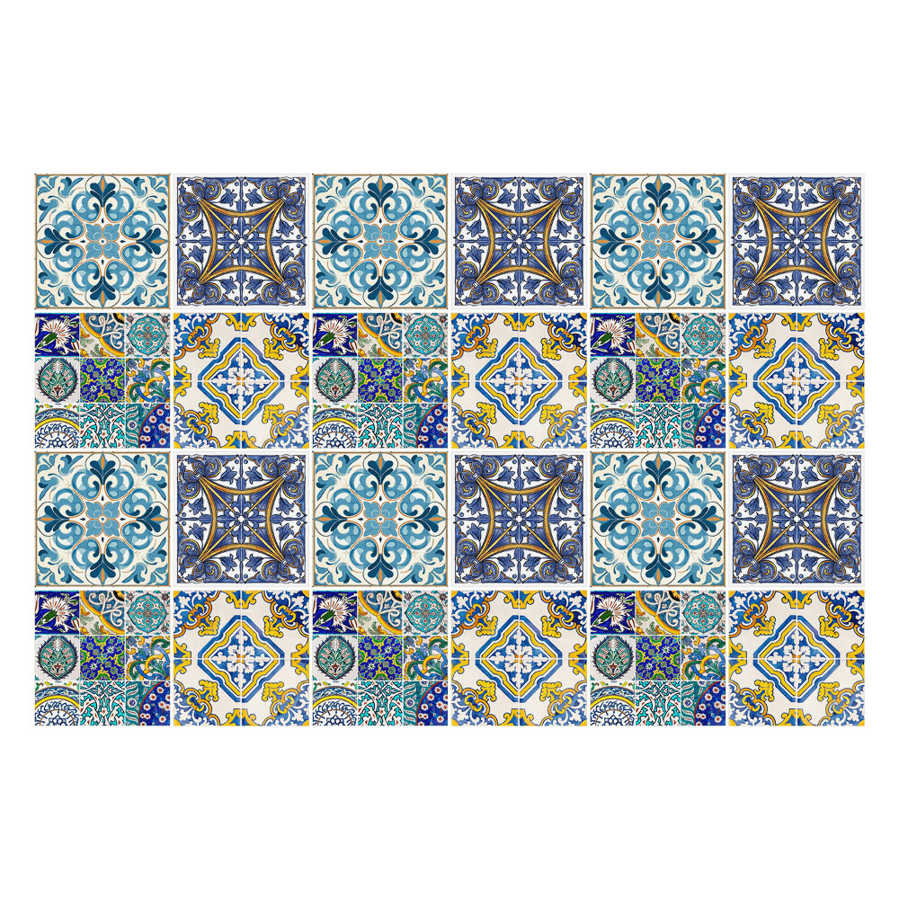 Autocolante gresie si faianta Compoziție retro cu plăci