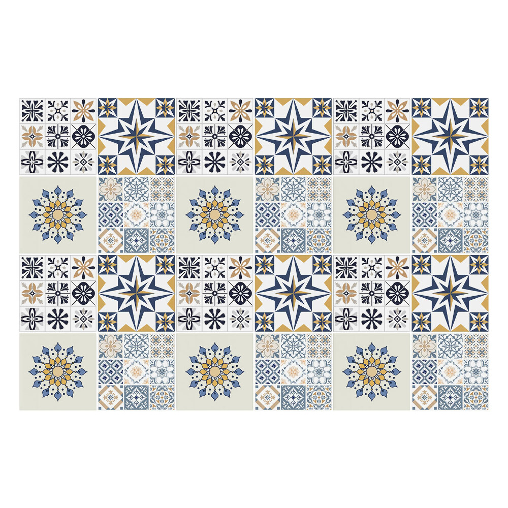 Autocolante gresie Plăci cu stele și mandale