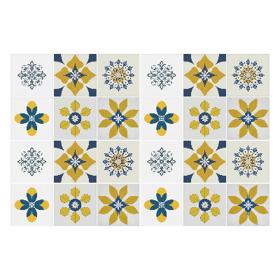 Autocolante pentru gresie Mandala și set de flori