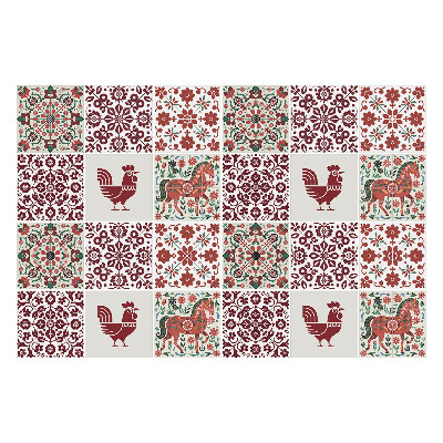 Autocolante gresie si faianta Găini și cai în flori