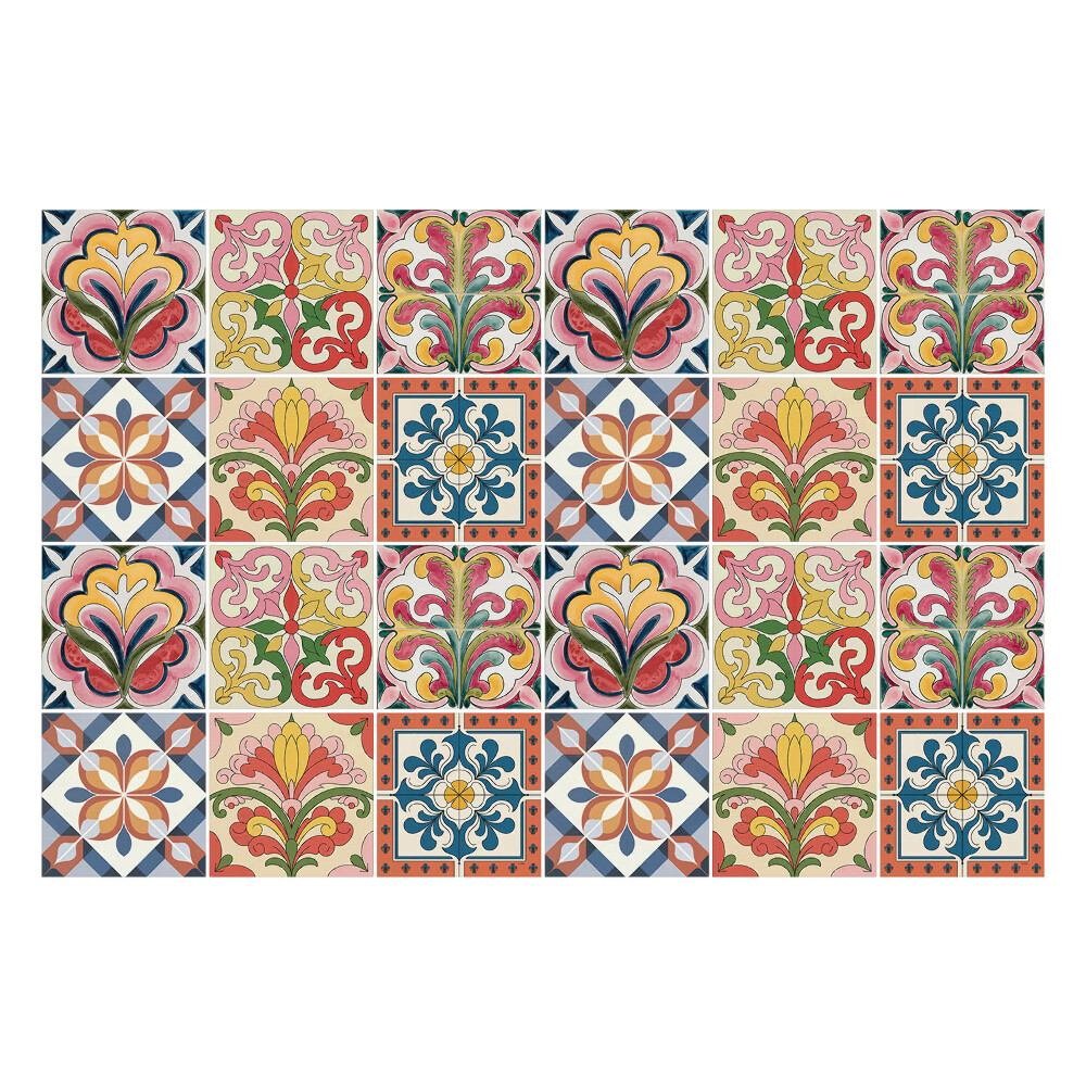 Autocolante gresie Ornamente florale în mozaic