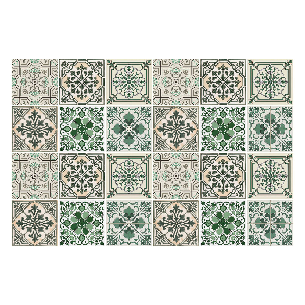 Autocolante pentru gresie Ornamente florale elegante