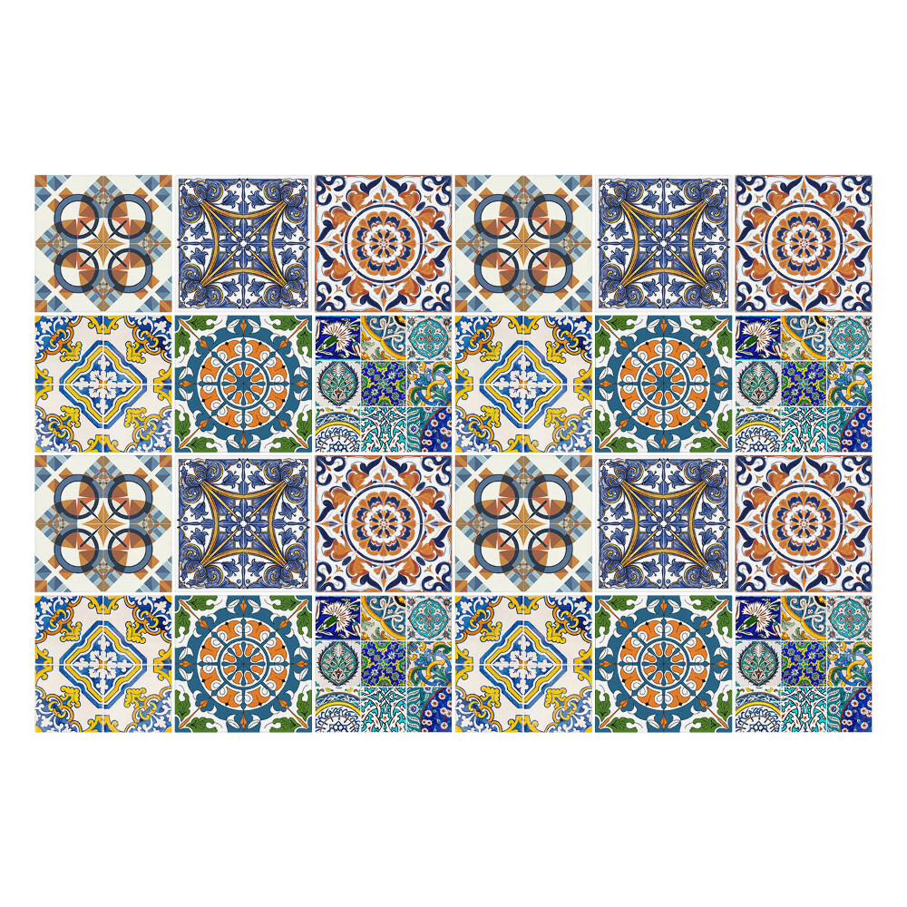 Autocolante pentru gresie Caleidoscop geometric