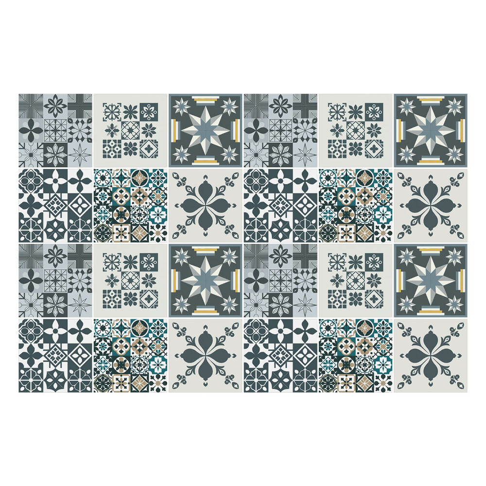 Autocolante gresie si faianta Flori și figuri geometrice