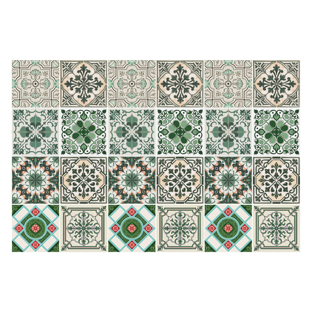 Autocolante pentru gresie Motive florale orientale