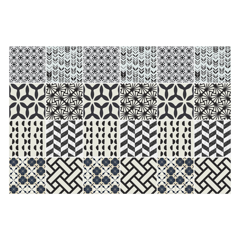 Autocolante gresie Iluzie cu motive geometrice