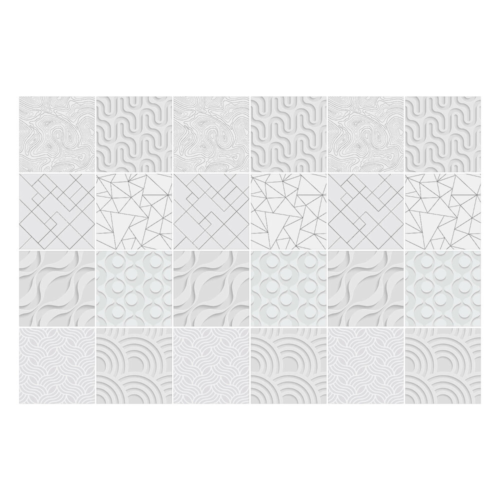 Autocolante gresie si faianta Linii și unde 3D abstracte