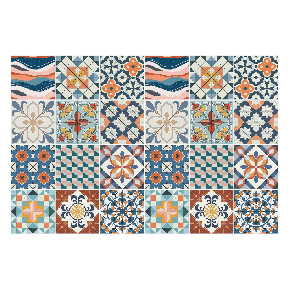 Autocolante gresie si faianta Motive orientale colorate