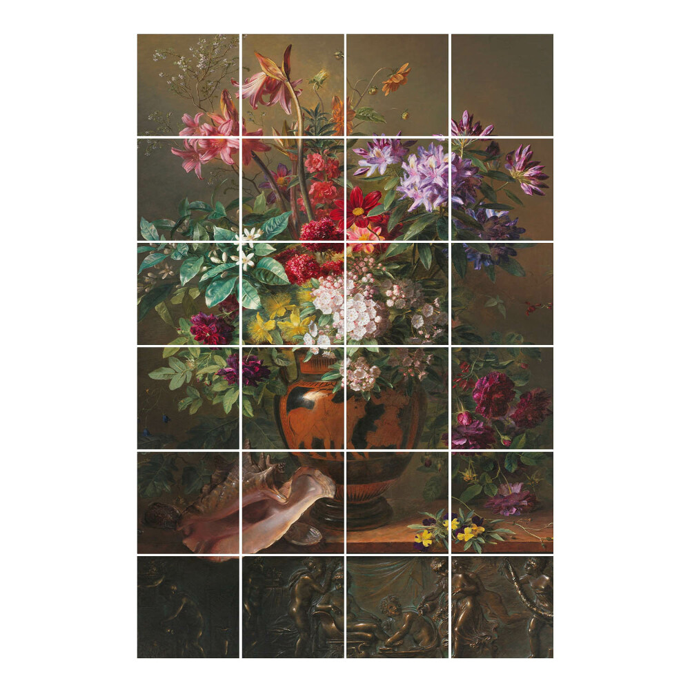 Autocolante gresie Flori într-o vază