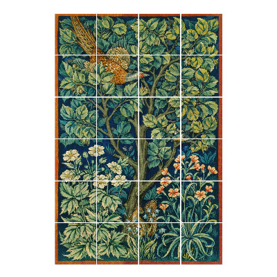 Autocolante pentru gresie Păsări într-o crângă verde