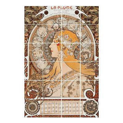 Autocolante gresie si faianta Portretul unei femei - Alfons Mucha