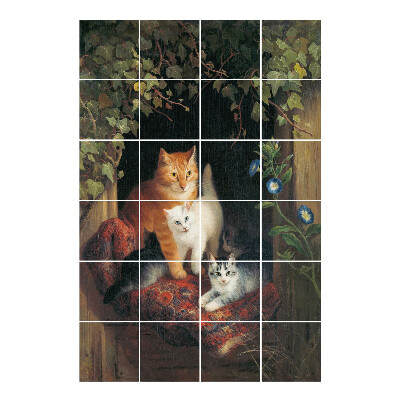 Autocolante gresie Pisici într-un adăpost confortabil