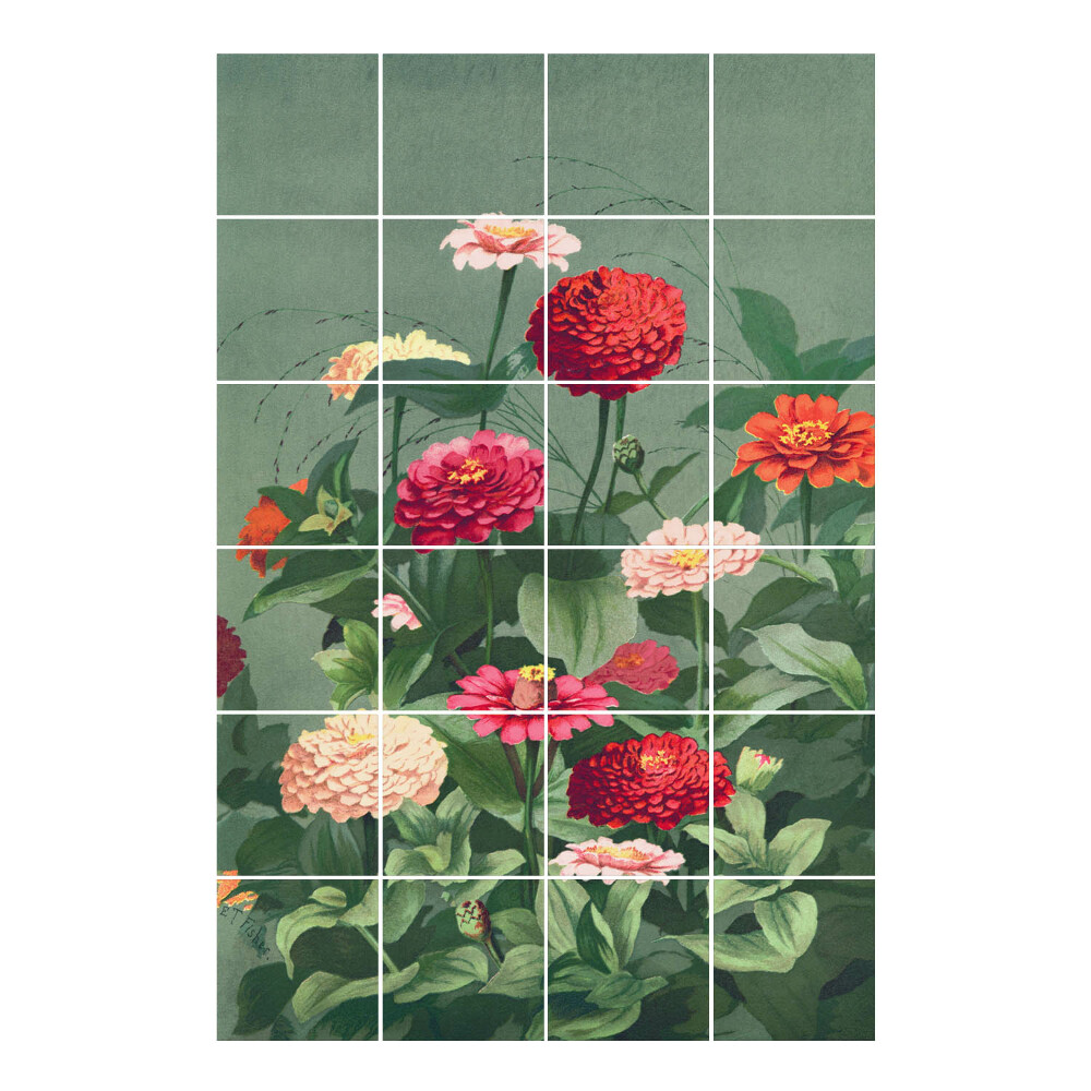 Autocolante gresie si faianta Buchet de flori în grădină