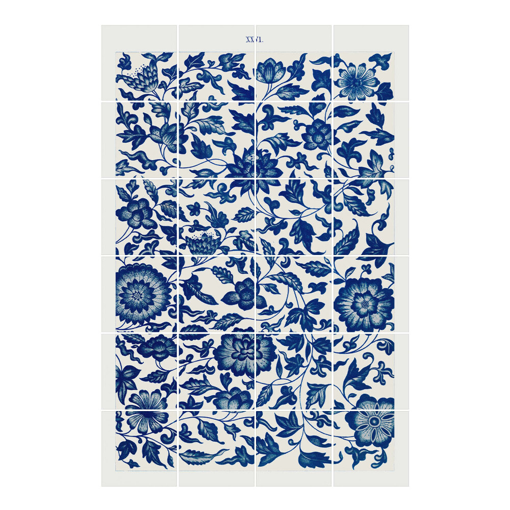 Autocolante pentru gresie Ornament floral pe fundal