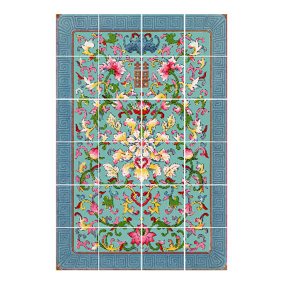 Autocolante gresie si faianta Motiv floral cu ornamente