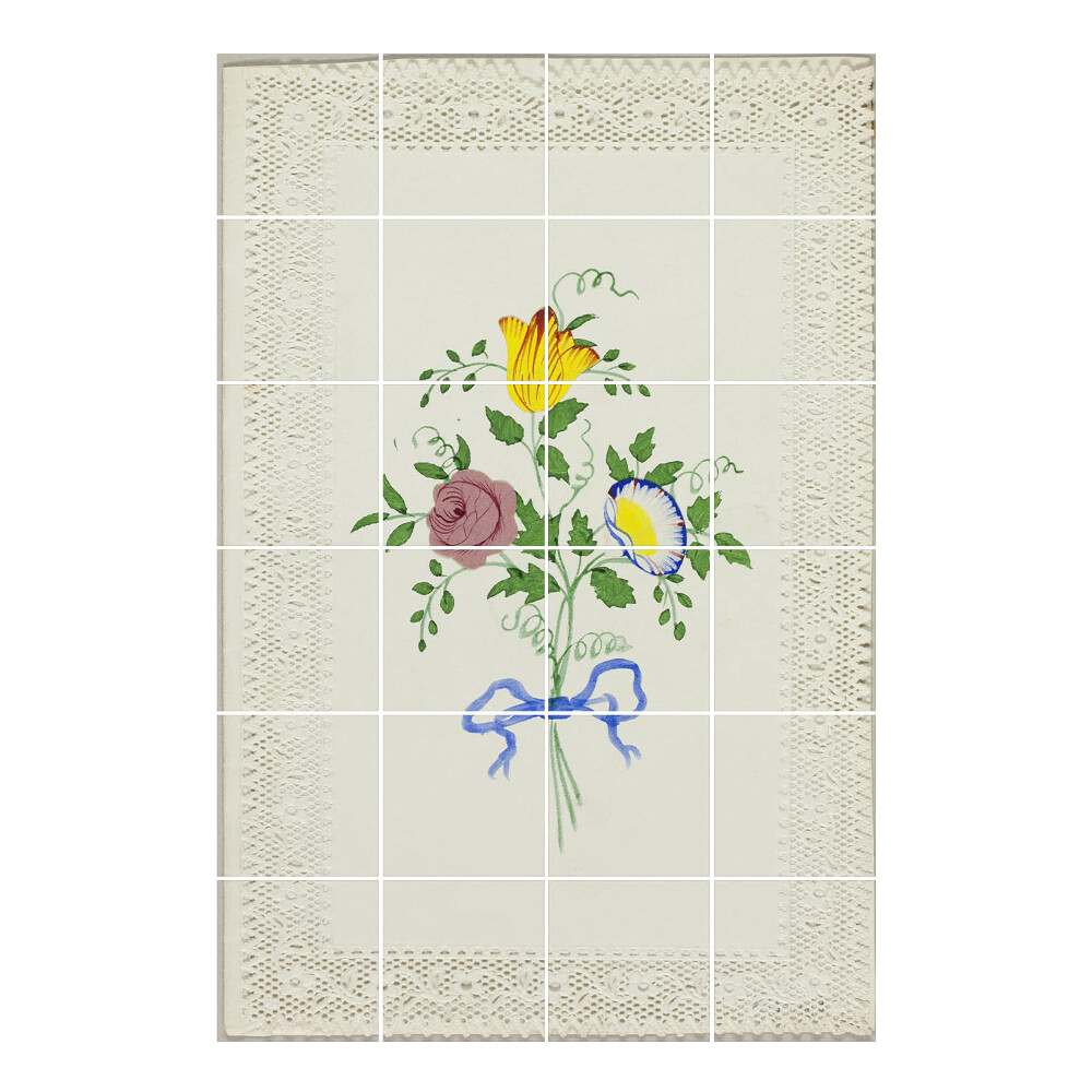 Autocolante gresie si faianta Buchet de flori cu panglică