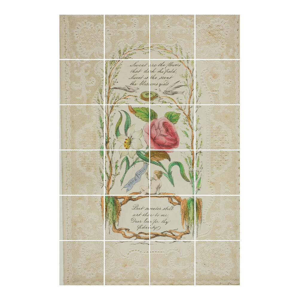 Autocolante gresie Motiv floral cu text