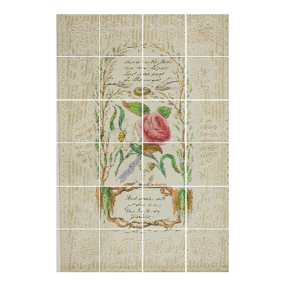 Autocolante gresie Motiv floral cu text