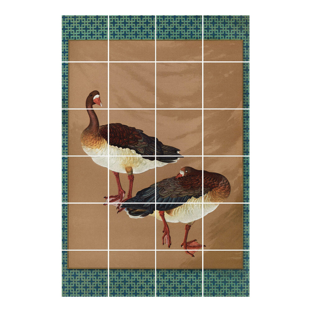 Autocolante gresie Două rațe în fundal