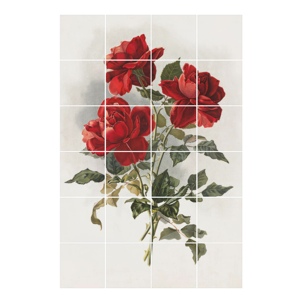 Autocolante gresie si faianta Trei trandafiri plini