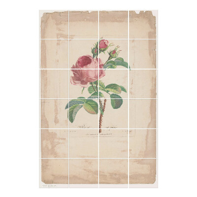 Autocolante gresie si faianta Trandafir cu frunze și boboci