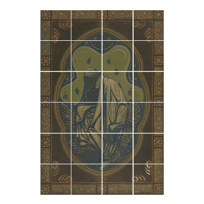 Autocolante pentru gresie O figură într-o robă pe fundalul naturii