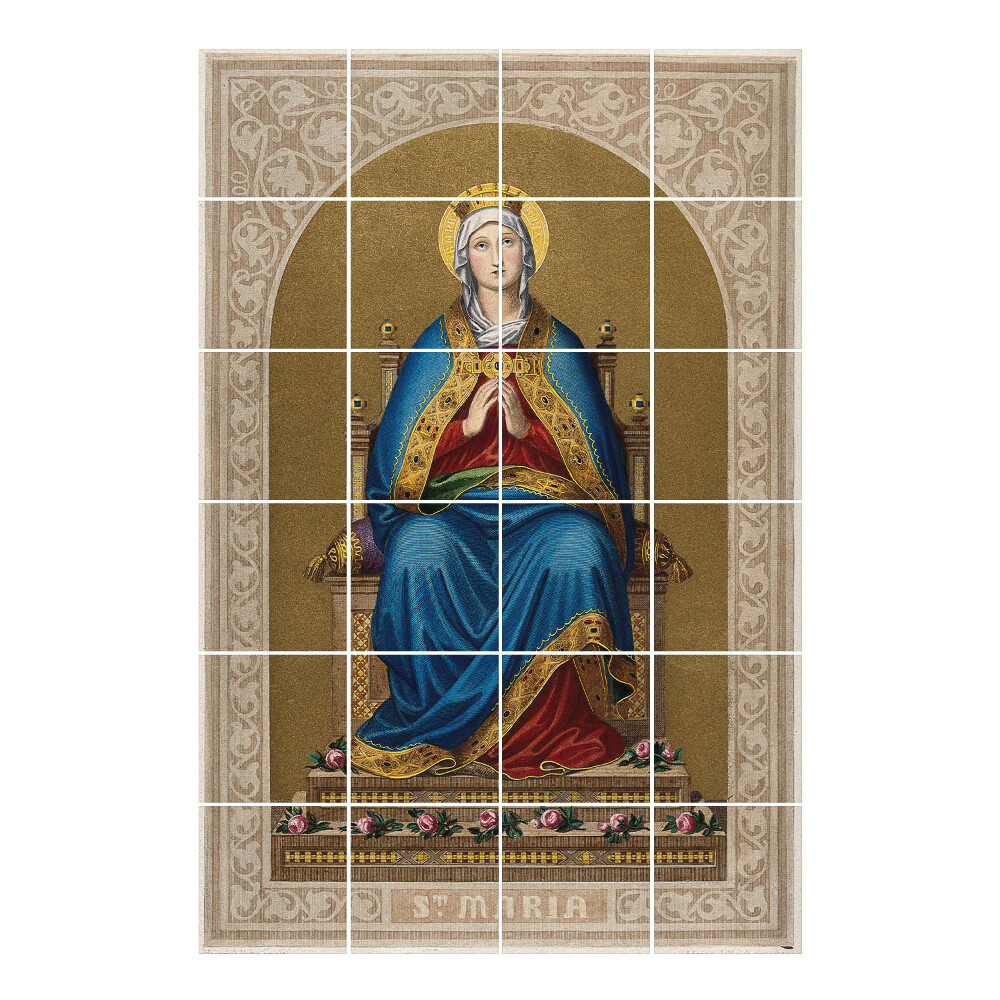 Autocolante pentru gresie Maica Domnului pe tron