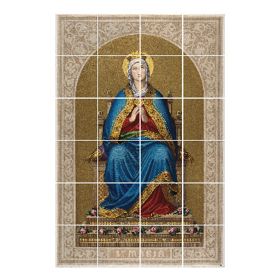 Autocolante pentru gresie Maica Domnului pe tron