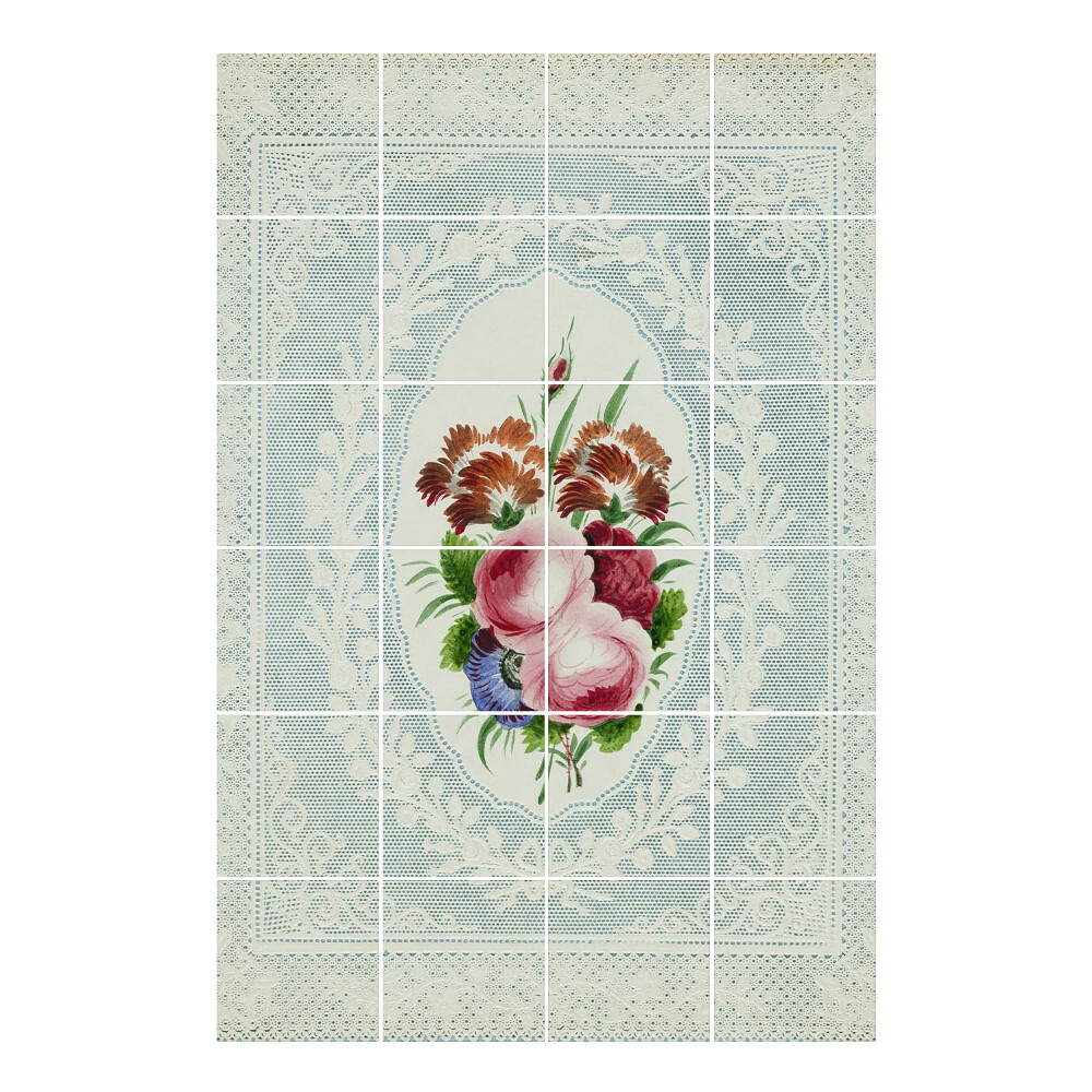 Autocolante gresie si faianta Ornament floral în cadru