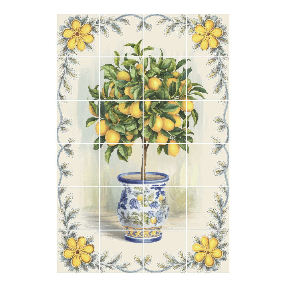 Autocolante pentru gresie Lămâiul într-un ghiveci