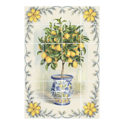 Autocolante pentru gresie Lămâiul într-un ghiveci