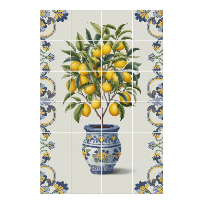 Autocolante pentru gresie Lămâiul într-un ghiveci