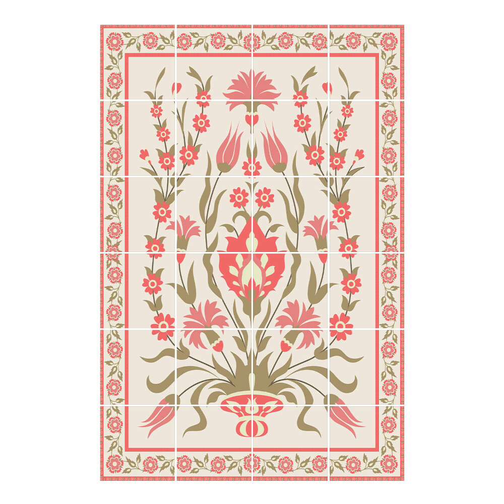 Autocolante gresie Motiv floral într-o ramă