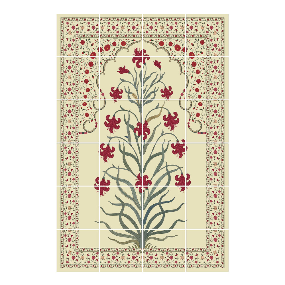 Autocolante gresie si faianta Ornament floral cu ramă