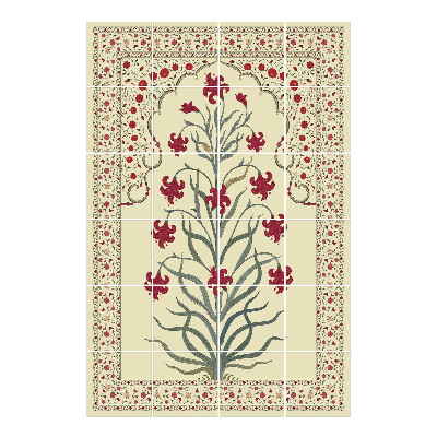 Autocolante gresie si faianta Ornament floral cu ramă