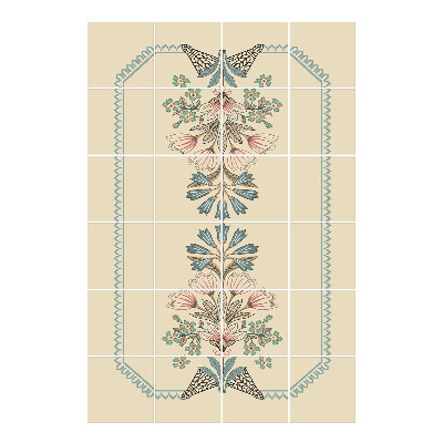 Autocolante pentru gresie Motiv floral cu ramă