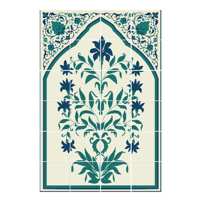 Autocolante gresie Ornament floral în cadru
