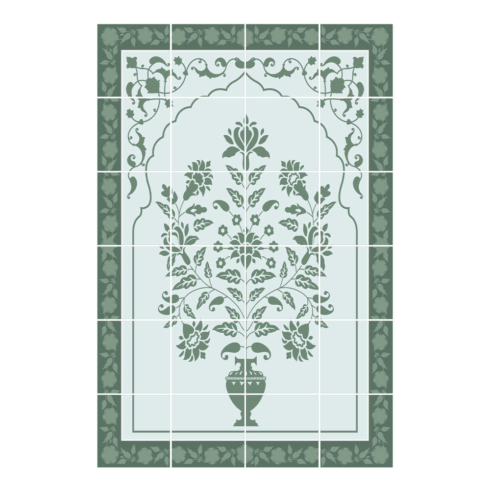 Autocolante pentru gresie Motiv floral într-o vază