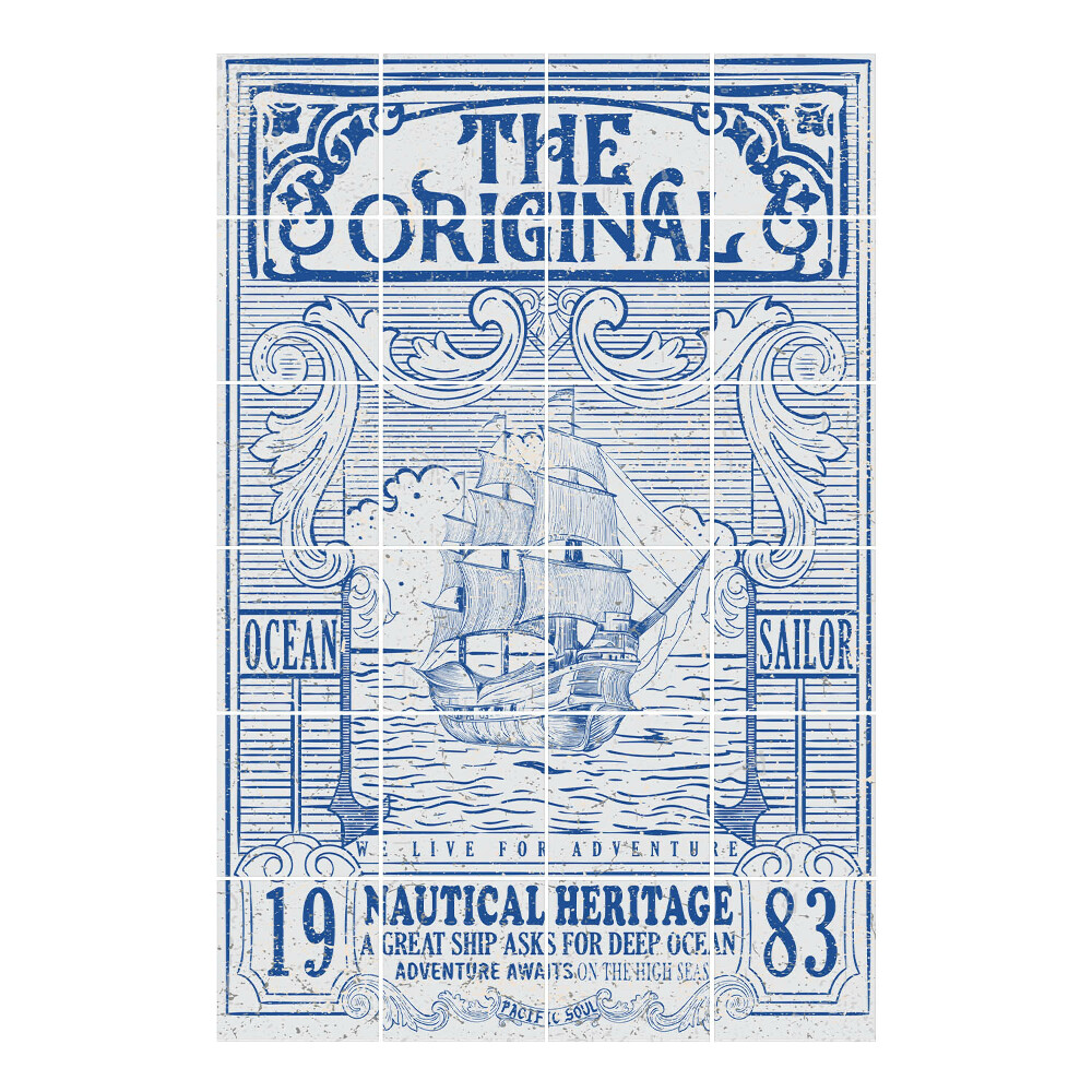 Autocolante gresie Afiș retro de marinar vintage