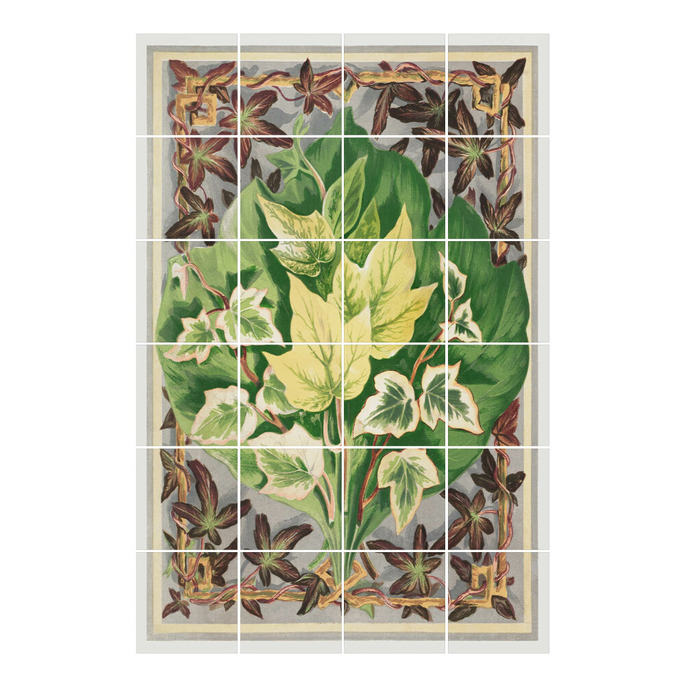 Autocolante gresie si faianta Frunze pe un fundal decorativ