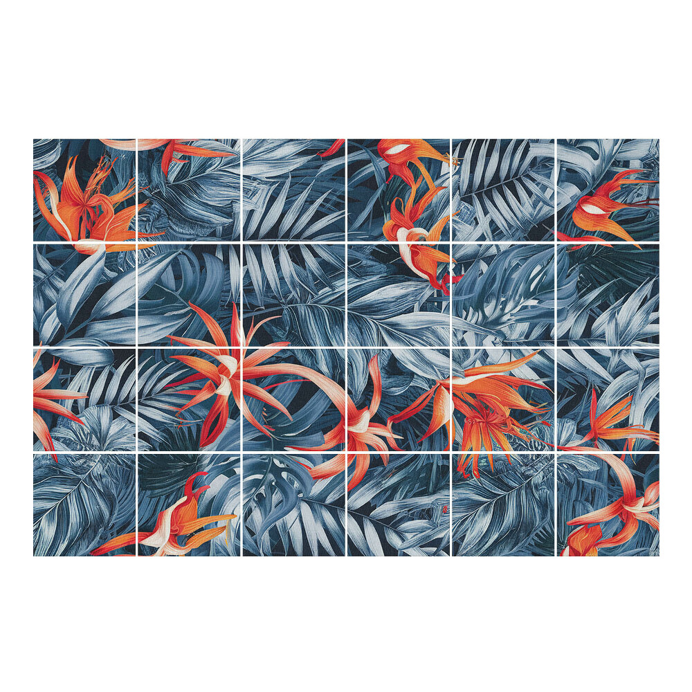 Autocolante pentru gresie Motivul plantelor tropicale