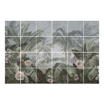 Autocolante gresie si faianta Peisaj tropical cu vegetație