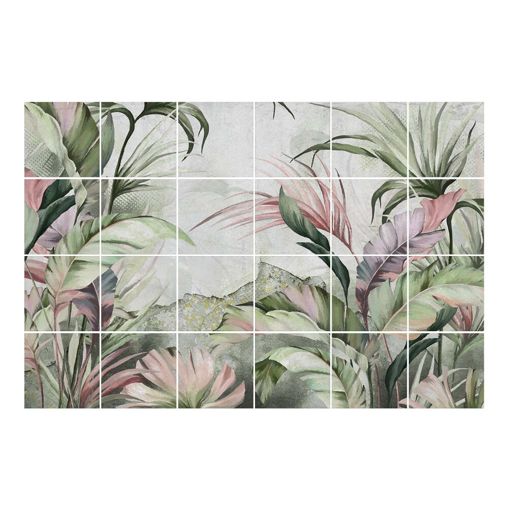 Autocolante pentru gresie Junglă tropicală cu frunze