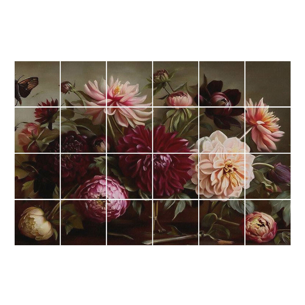 Autocolante pentru gresie Buchet de flori în detaliu