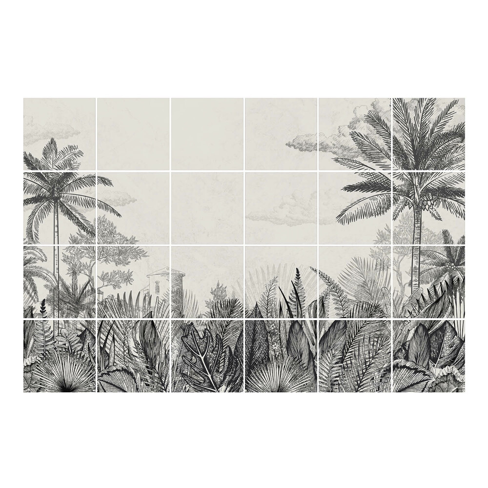 Autocolante pentru gresie Peisaj de plante tropicale