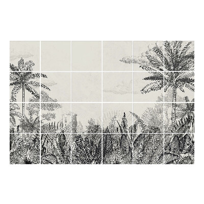 Autocolante pentru gresie Peisaj de plante tropicale